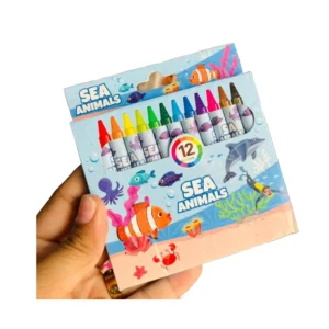 Sea Animals Theme Wax Crayons Set for Kids – 12 Shades (Multicolor)