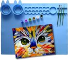 Silicone Craft Painting Mat with Brush Holders and Bunny Rinse Cups