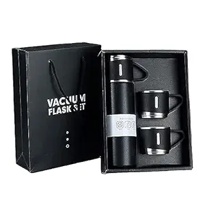 Stainless Steel Vacuum Thermal Flask Set – 500ml Hot & Cold 12-hour Insulation (Pack of 1)
