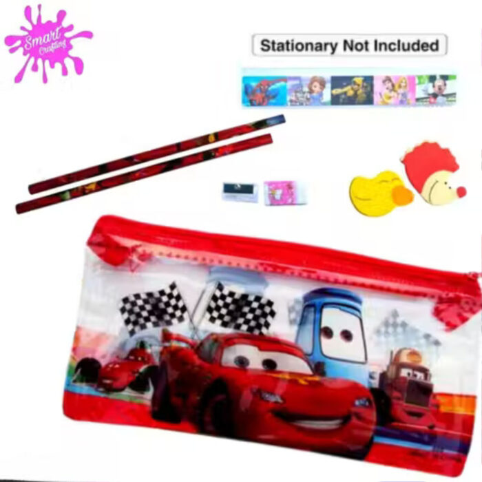 Transparent Car Pencil Pouch, Zipper Stationary Pouch Set Pack For Boys