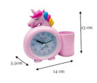 Trendy Unicorn Style Alarm Clock with Pen Holder for Kids