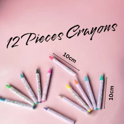 Unicorn Theme Wax Crayons Set for Kids – 12 Shades (Multicolor)