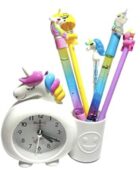 Trendy Unicorn Style Alarm Clock with Pen Holder for Kids