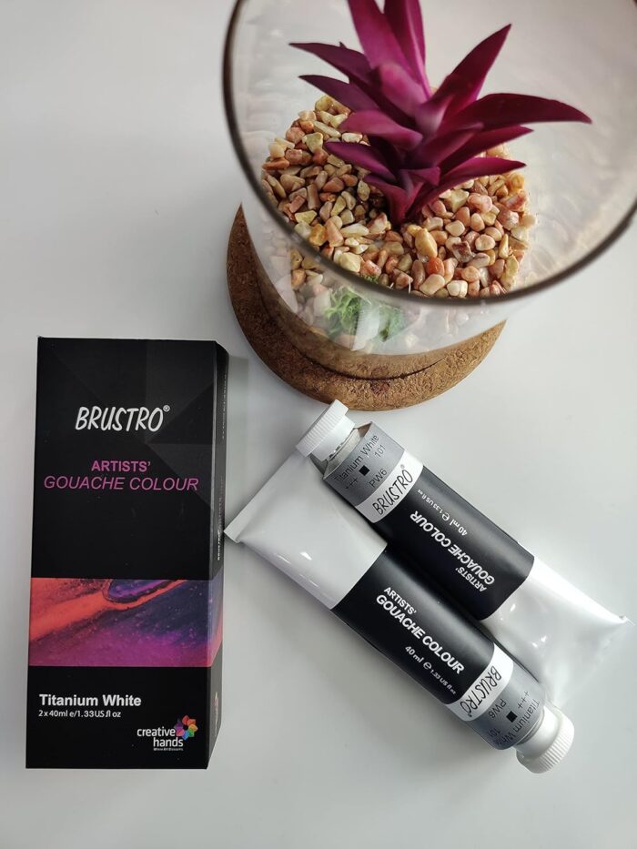 BRUSTRO Artist Gouache Titanium White 40ml (Pack of 2)
