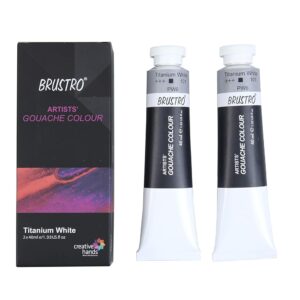 BRUSTRO Artist Gouache Titanium White 40ml (Pack of 2)