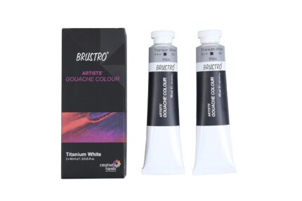 BRUSTRO Artist Gouache Titanium White 40ml (Pack of 2)