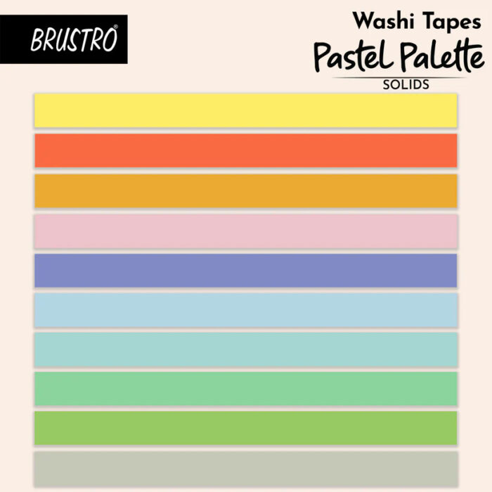 BRUSTRO Washi Masking Tapes Pastel Palette Solids Shade