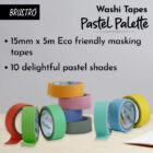 BRUSTRO Washi Masking Tapes Pastel Palette Solids Shade