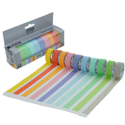 BRUSTRO Washi Masking Tapes Pastel Palette Solids Shade