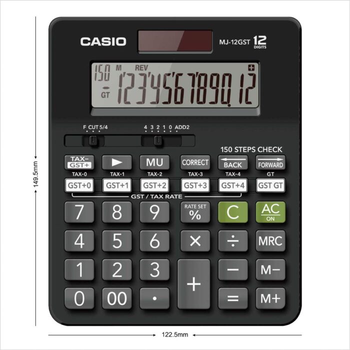 Casio MJ-12GST GST Calculator (Black)