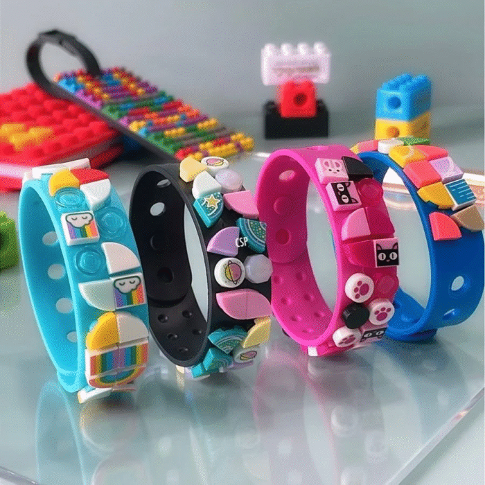 DIY Dots Blocks Silicone Bracelet Making Kit for Kids