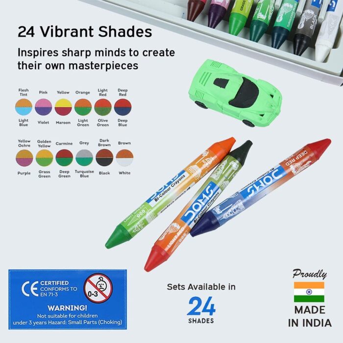 DOMS-Bi-Colour Crayons Two Sided Colours in one Crayon