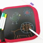 Dinosaur Erasable Doodle Book – Reusable Portable Soft Chalk Drawing Board for Kids | DIY Coloring & Painting Blackboard with 12 Color Chalks + 2 Wet Wipes