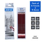 Doms Drawing Sketch Tool Pencil ( Set of 6 )