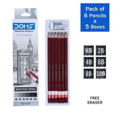 Doms Drawing Sketch Tool Pencil ( Set of 6 )