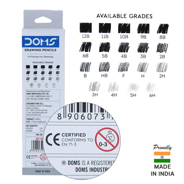 Doms Drawing Sketch Tool Pencil ( Set of 6 )
