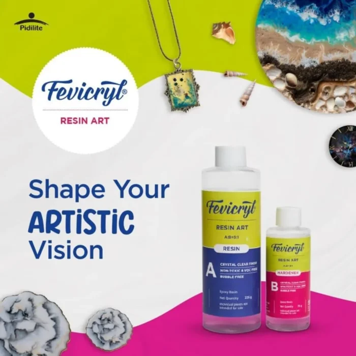 Fevicryl Ultra Clear Resin Kit – 300g – 3:1 Ratio – Crystal Epoxy for DIY Art