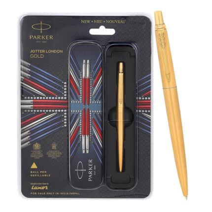 Parker Jotter Gold Ball Pen – Luxury Gold-Plated Stainless Steel Pen | Smooth Writing Ballpoint Pen for Gifting & Office Use