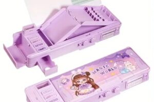Multifunctional Pencil Case Organizer with Password Lock, Built-in Sharpener, Timetable & Whiteboard