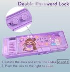 Multifunctional Pencil Case Organizer with Password Lock, Built-in Sharpener, Timetable & Whiteboard