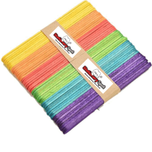 Craft Ice Cream Sticks Assorted Multi-Color Pack of 50