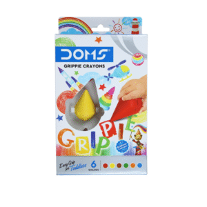 Doms Grippie Crayons – 6 Vibrant Shades for Easy Grip Coloring