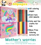 Foldable Coloring book set with double-sided colour pencils – Activity Book for Kids (3+ Years)