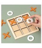 Wooden Tic Tac Toe Board Game for Kids & Adults