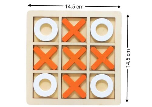 Wooden Tic Tac Toe Board Game for Kids & Adults