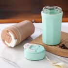 Glass Sipper Mug with Leak-Proof Flip Lid – Portable Travel Cup