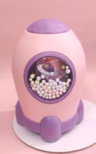 Rocket Piggy Bank for Kids Cute Coin Saving Box with Lock & Keys