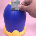 Rocket Piggy Bank for Kids Cute Coin Saving Box with Lock & Keys