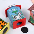 Wooden Animal Theme House Piggy Bank