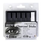 Brustro Artist Compressed Carré Charcoal Sticks Set of 6 for sketching and drawing
