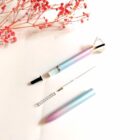 Pastel holographic diamond topper ballpoint pen with smooth 0.5mm blue ink