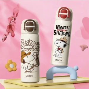 Snoopy Double Spout Thermal Bottle 600ml Stainless Steel Hot & Cold Water Bottle