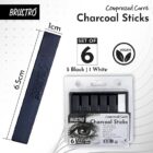 Brustro Artist Compressed Carré Charcoal Sticks Set of 6 for sketching and drawing