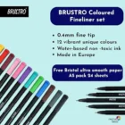 Brustro Coloured Fineliner Set of 12 | 0.4mm Ideal For writing, drawing, doodles,mandala