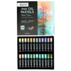 Brustro Artist Oil Pastels Set of 24 Pastel Tones – Soft Blending Oil Pastel Colours for Artists & Students