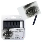 Brustro Artist Compressed Carré Charcoal Sticks Set of 6 5 Black + 1 White – Professional Drawing & Sketching Charcoal