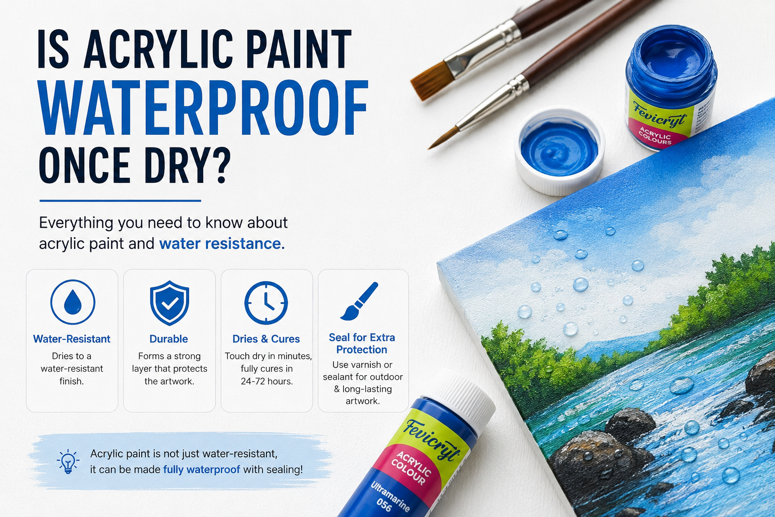 Is acrylic paint waterproof once dry