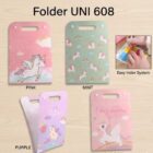 Unicorn File Folder with Button Lock & Handle A4 Expandable Organizer Pack of 1