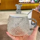 Teddy Glass Cup with Spoon