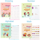 Sank Magic Practice Copybook for Kids 4 Magic Book for Kids with 10 Refills, 1 Pen & Grip
