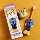 Zootopia Character Kids Toothbrush | Soft Brush with Cover (Benjamin Clawhauser (tiger)