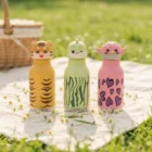 Cute 480ml axolotl,dinosaur,tiger theme kids water bottle for school and travel