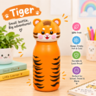 Cute 480ml tiger theme kids water bottle for school and travel