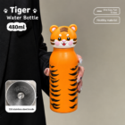 Cute 480ml tiger theme kids water bottle for school and travel