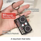 Retro Radio Voice Recorder Keychain – 60 Seconds Recording, Built-in Speaker