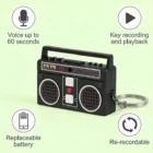 Retro Radio Voice Recorder Keychain – 60 Seconds Recording, Built-in Speaker